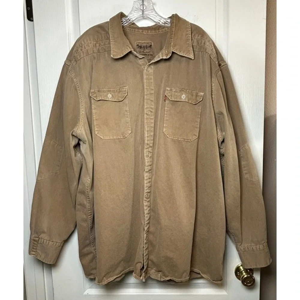 Levi's Men's Tan Long Sleeve Button Up Worker Shirt XXXL Cotton